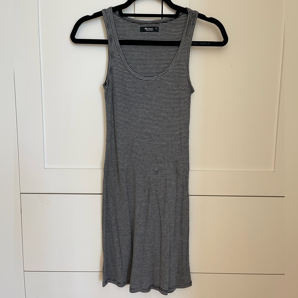 Michael Lauren Black & White Striped Mini Dress